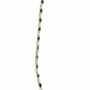 Gold Tennis bracelet with black Stones 925